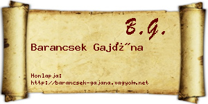 Barancsek Gajána névjegykártya